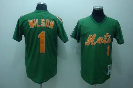 New York Mets Mookie Wilson green Mitchell and Ness Jersey
