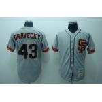 San Francisco Giants #43 dravecky jerseys m&n grey