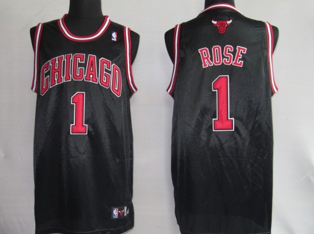 NBA Jerseys Chicago Bulls 1# Rose Black