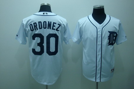 Detroit Tigers 30 Magglio Ordonez White Jerseys