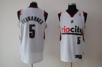 Portland Trail Blazers Fernandez 5 white SWINGMAN jerseys