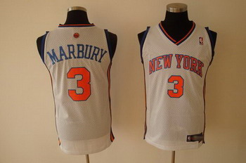 New York Knicks 3 MARBURY white SWINGMAN jerseys New York Knicks 3 MARBURY white SWINGMAN jerseys