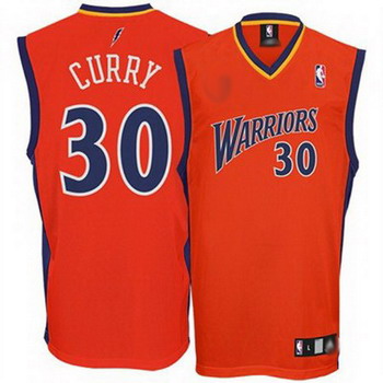 Golden State Warriors 30 Stephen Curry Orange asketball Swingman Jersey