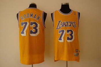 Los Angeles Lakers 73 RODMAN yellow SWINGMAN jerseys Los Angeles Lakers 73 RODMAN yellow SWINGMAN jerseys