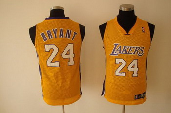 Los Angeles Lakers 24 Bryant yellow SWINGMAN jerse