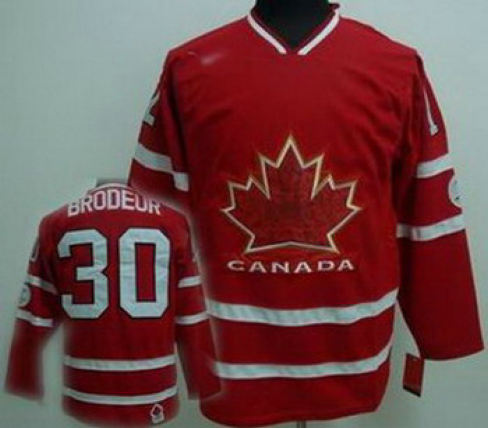 Ice Hockey 2010 OLYMPIC Team Canada 30 Brodeur Red Jerseys