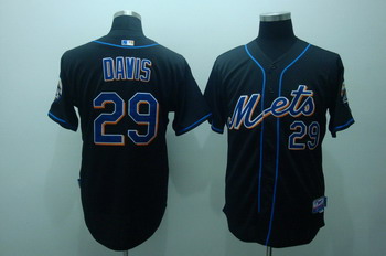 New York Mets 29 IKe davis black Jerseys
