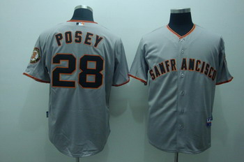 San Francisco Giants 28 Buster possey grey Jerseys