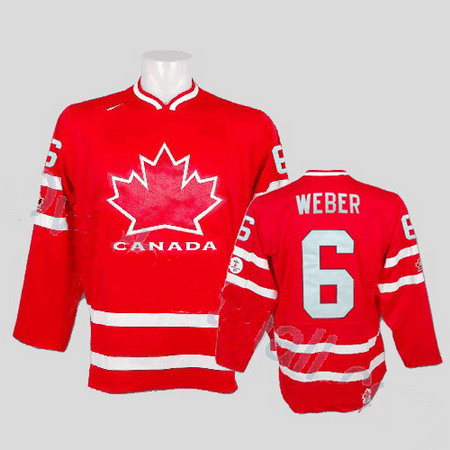 Team Canada 2010 Olympic 6 Shea Weber Stitched Red Jersey