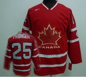 Team Canada 2010 OLYMPIC 25 PRONGER red jersey