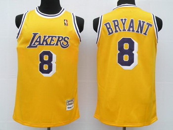Los Angeles Lakers 8 Bryant Yellow Swingman Jerseys