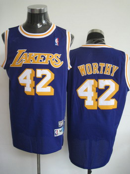 Los Angeles Lakers 42 Worthy Purple Swingman Jerseys