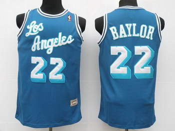 Los Angeles Lakers 22 Baylor Blue Swingman Jerseys