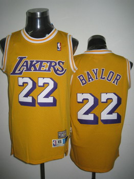 Los Angeles Lakers 22 Baylor Yellow Swingman Jerseys
