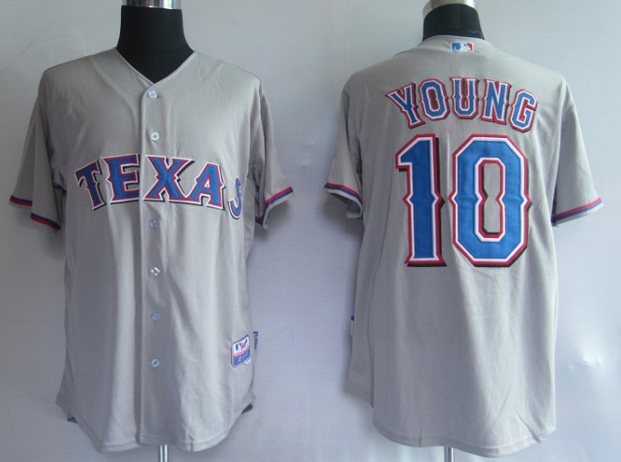 MLB Jerseys Texans 10# Young Grey