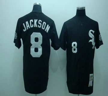 Chicago White Sox 8 jackson black jerseys mitchell and ness
