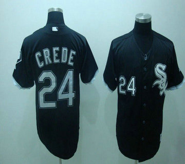 Chicago White Sox 24# Crede black jerseys