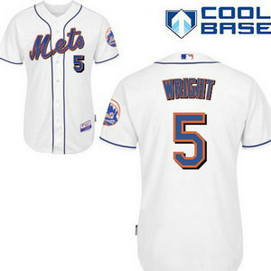 New York Mets 5 David Wright white cool base jerseys