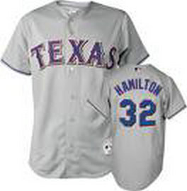 Texas Rangers #32 Hamilton 2010 Cool Base Grey Jersey