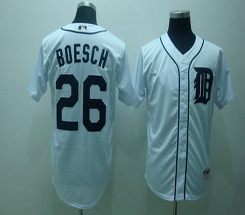 Detroit Tigers 26 Brennan Boesch White Jerseys