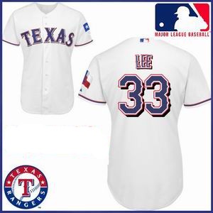 MLB Texas Rangers Home Cliff Lee #33 White Jersey