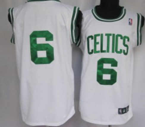 Boston Celtics #6 Russell Authentic White Throwback Jersey