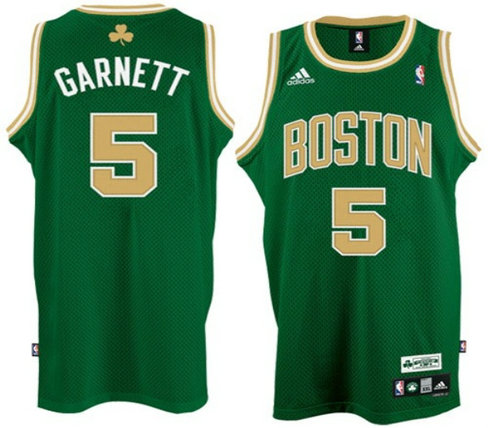 Boston Celtics #5 K Garnett Gold Swingman Road Jersey
