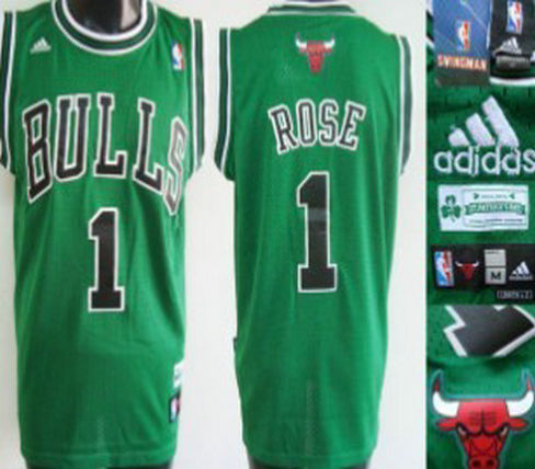 Chicago Bulls #1 Rose Green Jersey