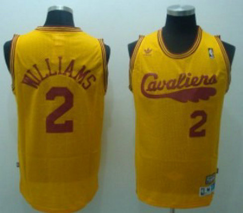 Cleveland Cavaliers #2 M WILLIAMS Yellow Throwback Swingman Jersey