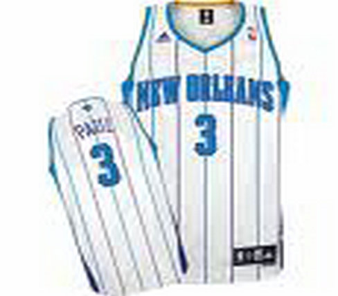New Orleans Hornets #3 Chris Paul Authentic White Jersey