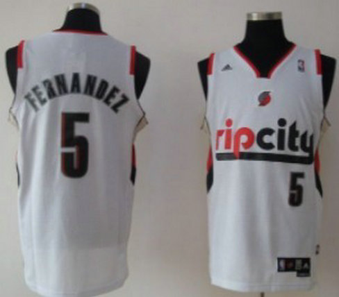 Portland Trail Blazers RIP CITY #5 RUDY FERNANDEZ White Swingman Jersey
