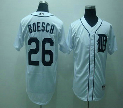 Detroit Tigers 26 Brennan Boesch White Jerseys