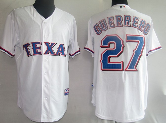 MLB Jerseys Texans 27# Guerrero white