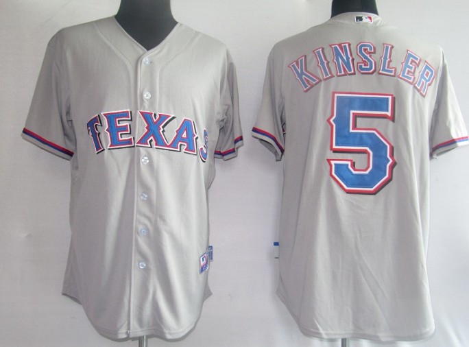 MLB Jerseys Texans 5# Kinsler Grey