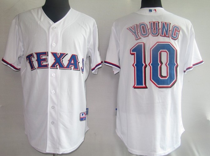 MLB Jerseys Texans 10# Young white