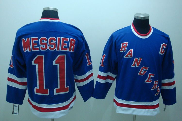 NHL New York Rangers #11 Messier Leetch Blue
