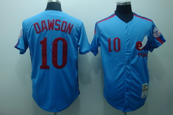 Washington Nationals 10 Dawson Blue Jerseys Throwback