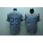 mlb kansas city royals #23 greinke grey(40th patch cool base)