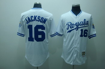 Kansas City Royals 16 Bo jackson white jerseys Mitchell and ness
