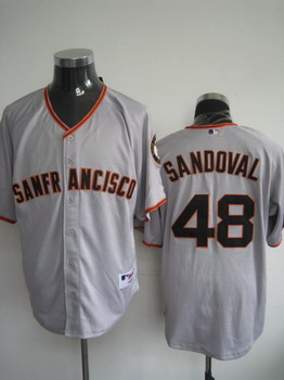 San Francisco Giants 48 Sandoval grey jersey