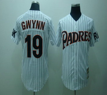 San Diego Padres 19 Tony Gwynn white Jerseys Throwback