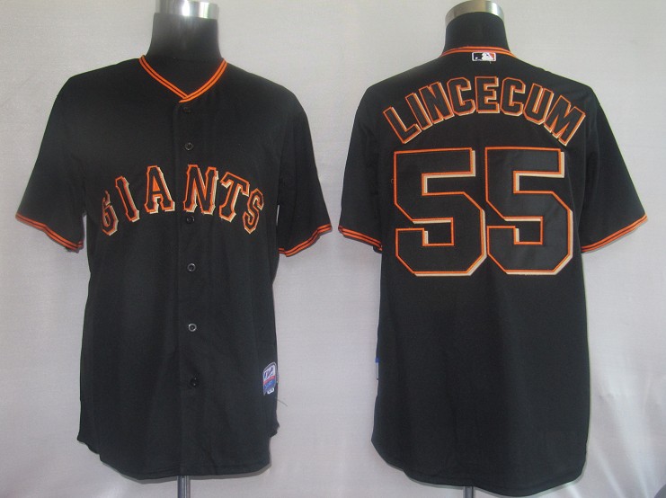 San Francisco Giants 55# lincecum Black Jerseys