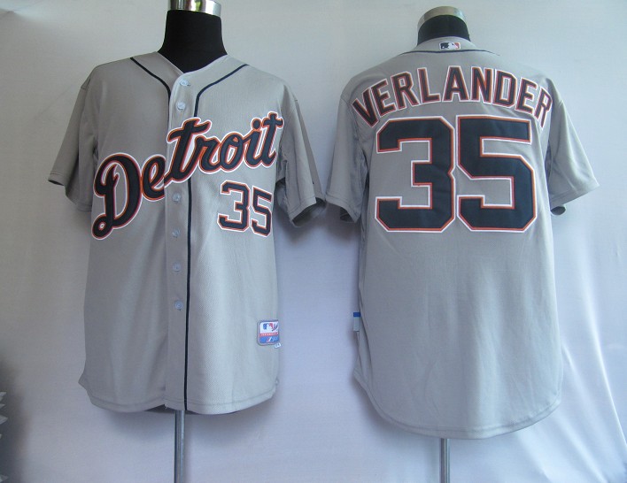 Detroit Tigers 35# Verlander Grey jersesy