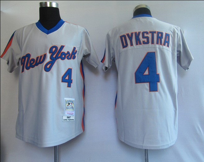 New York Mets 4# Dykstra Grey [mitchellandness] jerseys