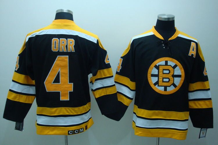 NHL Boston Bruins #4 ORR Black Hockey Jersey