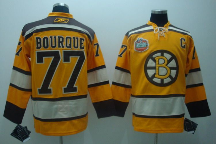 Boston Bruins 77 BOURQUE Yellow WINTER CLASSIC VINTAGE jerseys