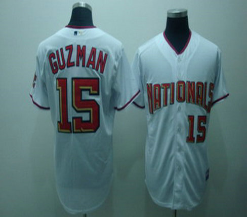 Washington Nationals 15 Cristian Guzman White Jerseys Coolbase