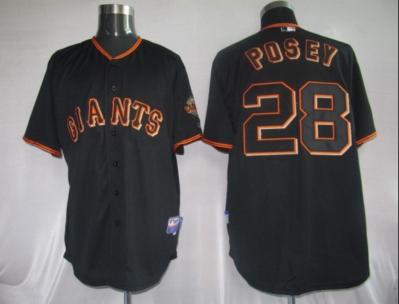 MLB Jerseys San Francisco Giants 28# Posey Black