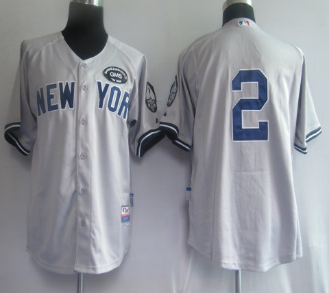 MLB Jerseys New York Yankees 2 Derek Jeter Grey