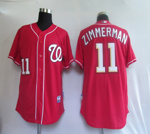 MLB Jerseys Washington Nationals 11# Zimmerman Red